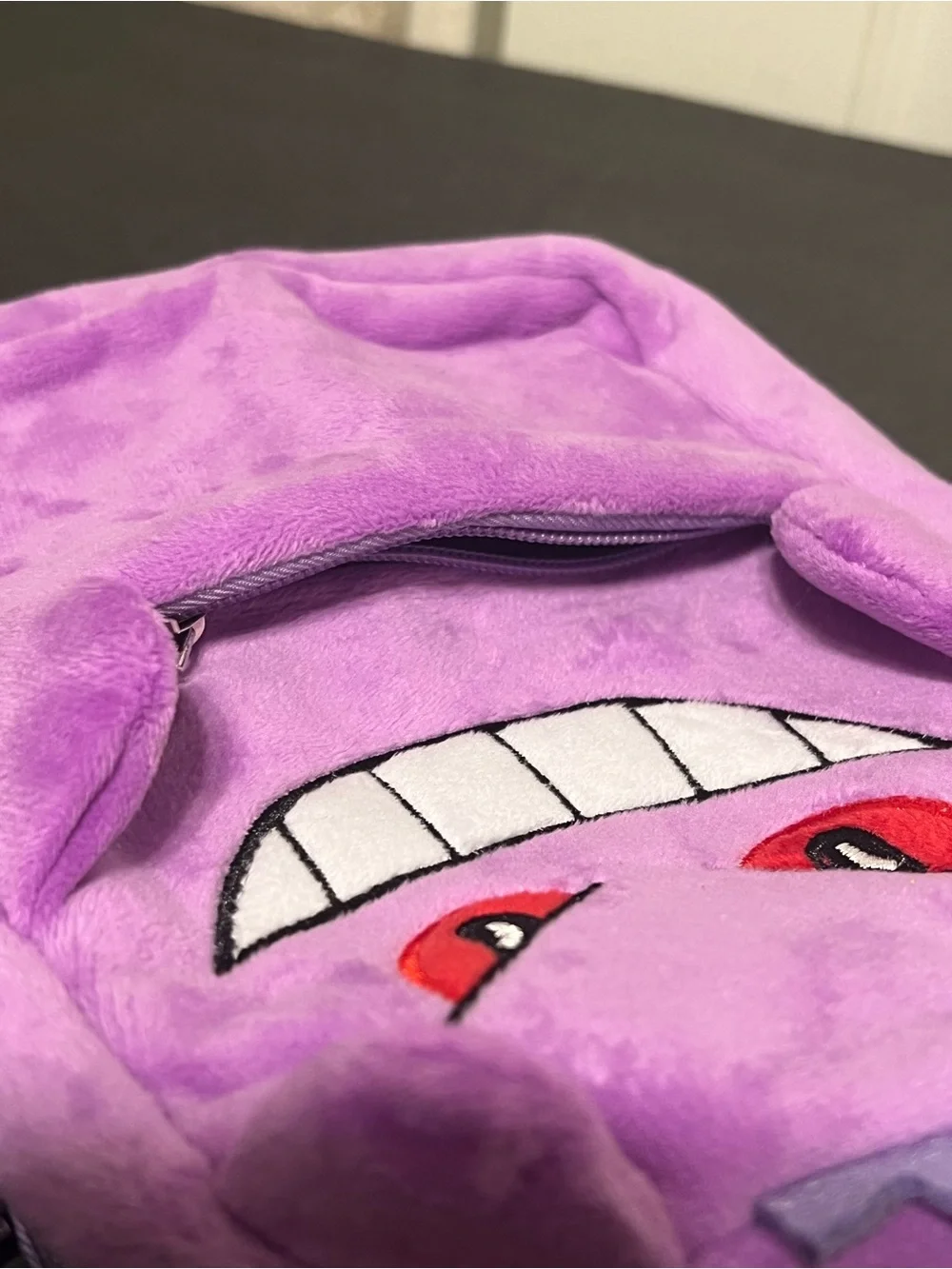 Pokemon Gengar Purple Plush Character Crossbody Bag